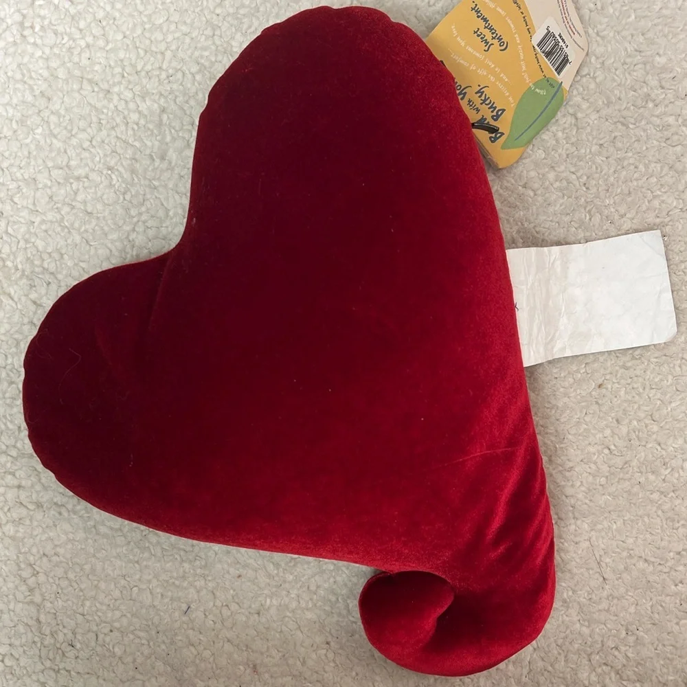 Bucky Red Heart-Shaped Holiday Pillow